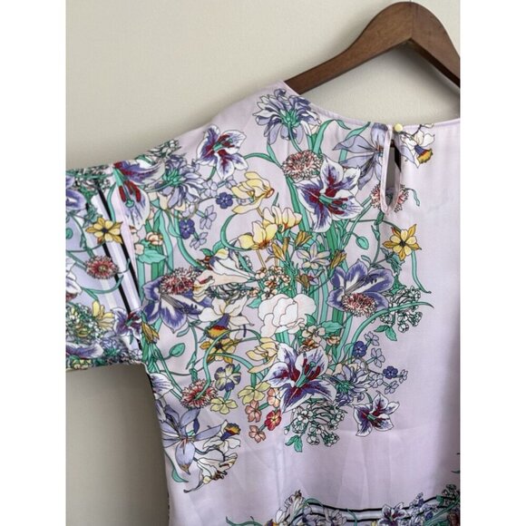 Liz Claiborne Career Silky Purple Flora Blouse Womens XL NWT Shirt Top Boho - Picture 4 of 15